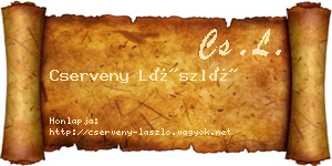 Cserveny László névjegykártya